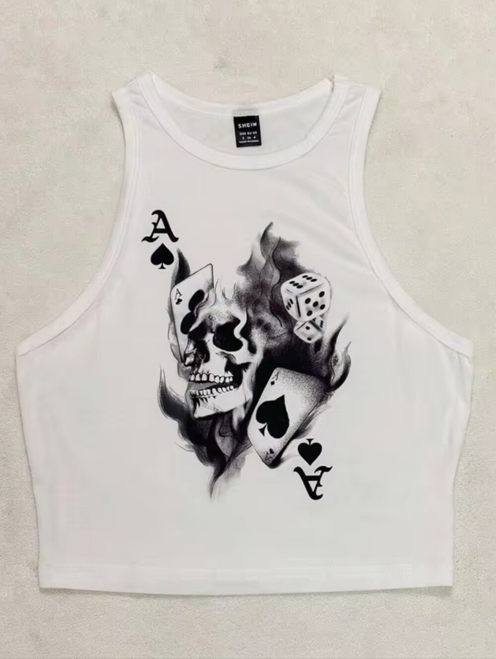 Shein EZ Wear Spade A Minimalist Round Neck Fitted Tank Top